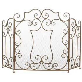 10019005 Accent Plus Fireplace Screen Modern Copper Iron Scroll Spark Ember Guard 3 Panel 27 X 32 In 10019005 Accent Plus Fireplace Screen Modern Copper Iron Scroll Spark Ember Guard 3 Panel 27 X 32 In