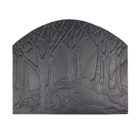 Achla Designs 705353870446 28 Inch L Black Cast Iron Forest Fox Fireback