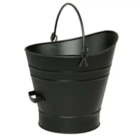 Achla Designs 719908316563 14 Inch Tall Black Traditional Galvanized Steel Round Small Pellet Bucket With