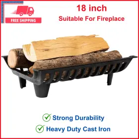 59714590 Agtek Fireplace Grate 18 Inch Cast Iron Grates Heavy Duty Wood Stove Chimney