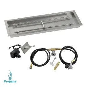 American 817901012380 Fireglass 36 X 12 Inch Rectangular Stainless Steel Drop-in Firepit Pan W