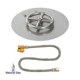 American 817901017538 Fireglass 12 Inch Round Stainless Steel Flat Pan With Match Light Kit
