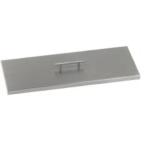 Cvafpp24 American Fireglass 24 X 8 Inch Stainless Steel Cover For Rectangular Drop-in Fire