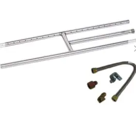 Ss-h-24 American Fireglass Afg Rectangular Fireplace H-burner Ng 24 Inch X 6