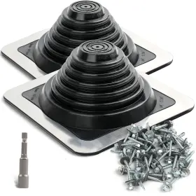 Spf001 Aothotop 717325418631 #3 High Temp Silicone Metal Roof Pipe Flashing Boot - Vent Black
