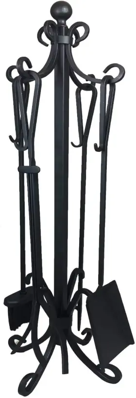 Ashmanonline 861683177719 Fireplace Toolset 5 Piece Strong Cast Ir