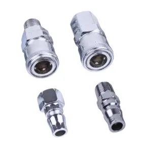 Auto-plaza Ap00296o 4x 1/4 Inch Bsp Brass Air Line Hose Fittings Quick Release Coupler Bayonet Con