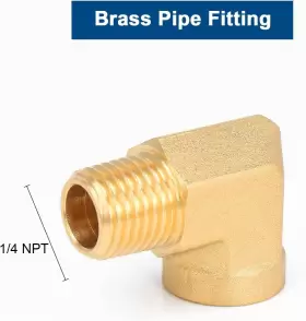 Bathace 709520573284 90 Degree Brass Barstock Street Elbow 1/4 Npt Male Pipe To Female #2