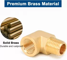 Bathace 709520573284 90 Degree Brass Barstock Street Elbow 1/4 Npt Male Pipe To Female #3