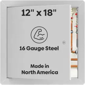 Best Access Doors 615068493857 12 Inch X 18 Universal Metal Panel With Flange White