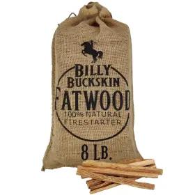 B09chd5xmy Billy Buckskin Home & Beauty 8lb Burlap Bag Fatwood Fire Starter Sticks - All Natural Eco-friendly Burns We
