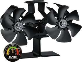 Blfire 711181341553 Wood Stove Fan Heat Powered Dual Motor Non Electric Activated For Woo