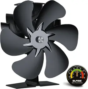 Blfire 763475420130 Wood Stove Fan Heat Powered 6- Blade Thermoelectric Fireplace Eco Cocoon