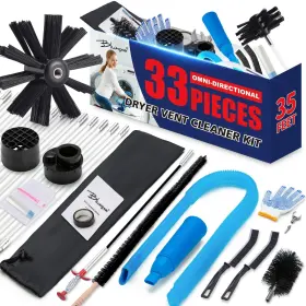 35ft-zzb Bluesea Dryer Vent Cleaner Kit 33-piece Omnidirectional Cleaning I 35ft-zzb Bluesea Dryer Vent Cleaner Kit 33-piece Omnidirectional Cleaning I