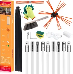 Bluesea 445011831824 30 Feet Chimney Sweep Kit Ergonomic Cleaning Extends Up To