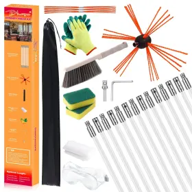 46ftyancongshua Bluesea 46 Feet Chimney Sweep Kit Ergonomic Cleaning Extends Up
