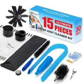 Bluesea 648722930313 Dryer Vent Cleaner Kit 15-piece Ultimate Cleaning Include