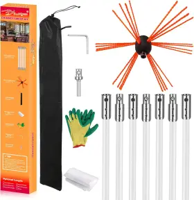 Bluesea 695635035666 Chimney Sweep Kit 23 Feet With Sturdy Brush And 7 Flexible Cleaning Rods Bluesea 695635035666 Chimney Sweep Kit 23 Feet With Sturdy Brush And 7 Flexible Cleaning Rods