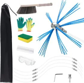 Bluesea 726084471818 27 Feet Chimney Sweep Kit Pro Version Cleaning With Aluminu