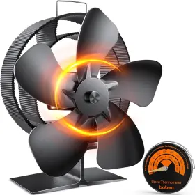 Boben 787056771176 Heat Powered Wood Stove Fan With Oscillating Function For Enhanced Heating