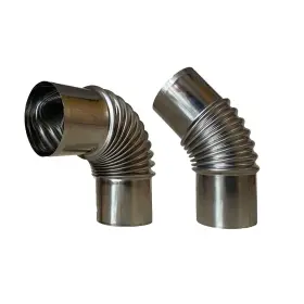 Bodlyl Yt-03 2.36 Inch Stove Pipe 2 Pcs 45 And 90 Degree Chimney Stainless Steel Flue For