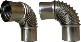 Yt-04 Bodlyl 2.36 Inch Stove Pipe 2 Pcs 90 Degree Chimney Stainless Steel Flue For Outdoo