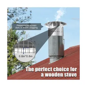 Bootuu 792671348542 10 Inch Round Chimney Cap Tapered Top With Screen #2