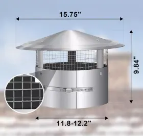 Bootuu 792671348924 12 Inch Round Chimney Cap Tapered Top With Screen Ch
