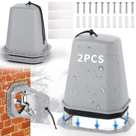 Bw0011 Bornerwhite 2 Pcs In 1 Extra Long Pet Proof Outdoor Faucet Covers Winter With Lock 8.5x7x5