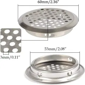 Brand Zlyy 730964511693 30pcs Air Vents 2 Inch 53mm Circular Soffit Vent 2inch Silver #2