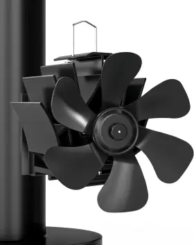 Hl250l Branded Wood Stove Fan Magnetically Flue Pipe Mounted Heat Powered 6 Blades Non El