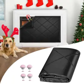 Cadara B0cdwh65dv Magnetic Fireplace Cover Blocker Blanket For Heat Loss Indoor Fireplac