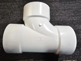 192156 Canplas Sanitary Pipe Tee 6 Inch Hub Pvc White
