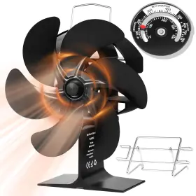 Cassaio 787353993578 Heat Powered Wood Stove Fan 6-blade For Durning/pellet/l