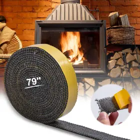 Change Moore 705353708138 Fireplace Gasket 79ftft X 2/25ftft 1ftft 1 Pack Self Adhesive Stove Wi