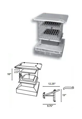 051313 Chim-a-lator 800442012513 Deluxe Top Sealing Damper 13 Inch X Stainless Steel Part# #3