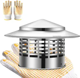 Amf-12 China 8 Inch Round Chimney Cap 304 Stainless Steel Cover With Gloves