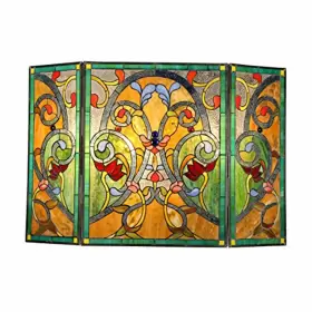 Ch3f325vg44-gfs Chloe Lighting - Myrtle Tiffany-style Victorian 3pcs Folding Fireplace Screen 44