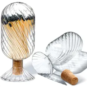 Cinnvoice Qiy-cinnvoice-2294 Helix Shaped Glass Matches Cloche Decorative 2.95 X 6.1 Inch Clear