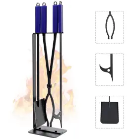 Cklt 658738808612 Fireplace Tools Set Indoor 28 Inch Fire Poker Tongs And Shovel Wrought Iro