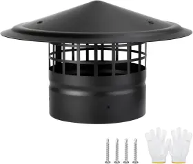 Cllomagy Cap-001 6 Inch Round Chimney Cap Cone Top With Screen Roof Rain Wood Stove P