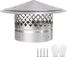 Cllomagy Tocc-002 6 Stainless Steel Chimney Cap With Screen For Wood Stove Pipe