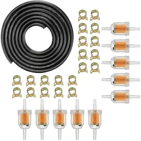 Cocomocart Cbf020045 1/4 Inch Fuel Line Filter Kit Rubber Hose With Clamps 10pcs X