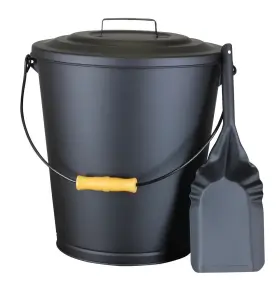 Comfort Glow 013204000431 6-gallon Ash Bucket With Shovel Tight Lid Wooden Handle