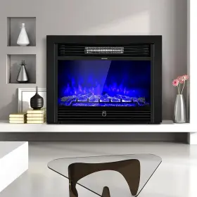 1500w Costway 629722466071 28.5 Inch Electric Fireplace Inserts 750w/1500w Wall Recessed #2