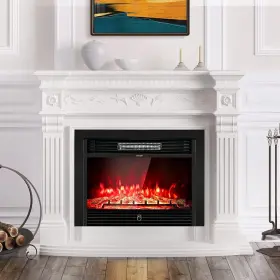 1500w Costway 629722466071 28.5 Inch Electric Fireplace Inserts 750w/1500w Wall Recessed #3