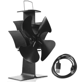 Hw58702 Costway 4 Blades Fireplace Stove Fan Fuel Saving Heat Powered Wood Burner Eco Usb Hw58702 Costway 4 Blades Fireplace Stove Fan Fuel Saving Heat Powered Wood Burner Eco Usb