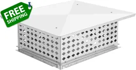 Cuisinaid 744759374776 Chimney Cap 17 Inch X 21 Flue Caps 304 Stainless Steel Fireplace Cover Me