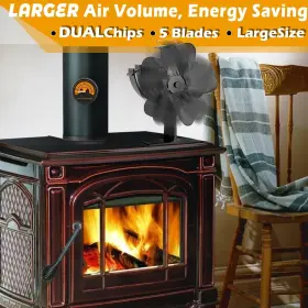 100a1 Cwlakon Wood Stove Fan Large Size Heat Powered Fireplace For Gas/pellet/ #3