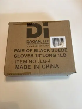 Dagan Llc 095192180500 Pair Of Black Suede Gloves 13 Inch Long